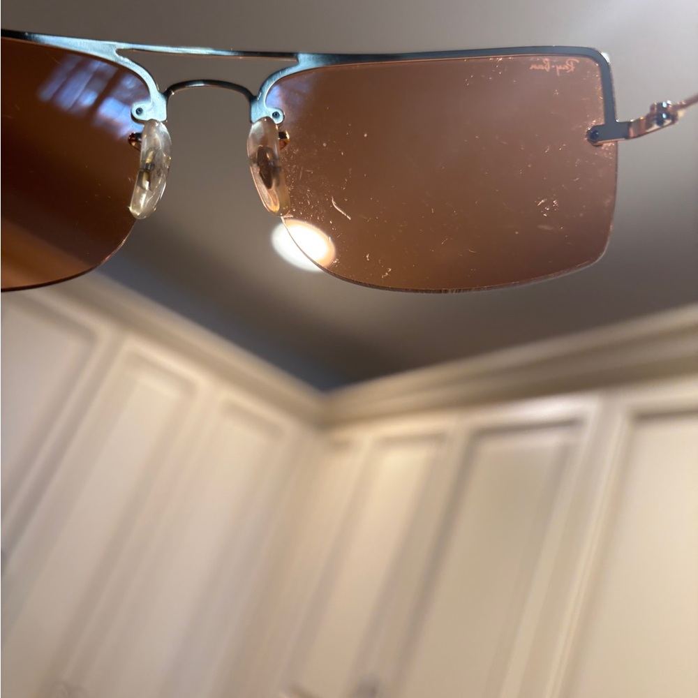 RAY-BAN Vintage Square RB3158 Unisex Orange Tinted Sunglasses - Picture 5 of 16